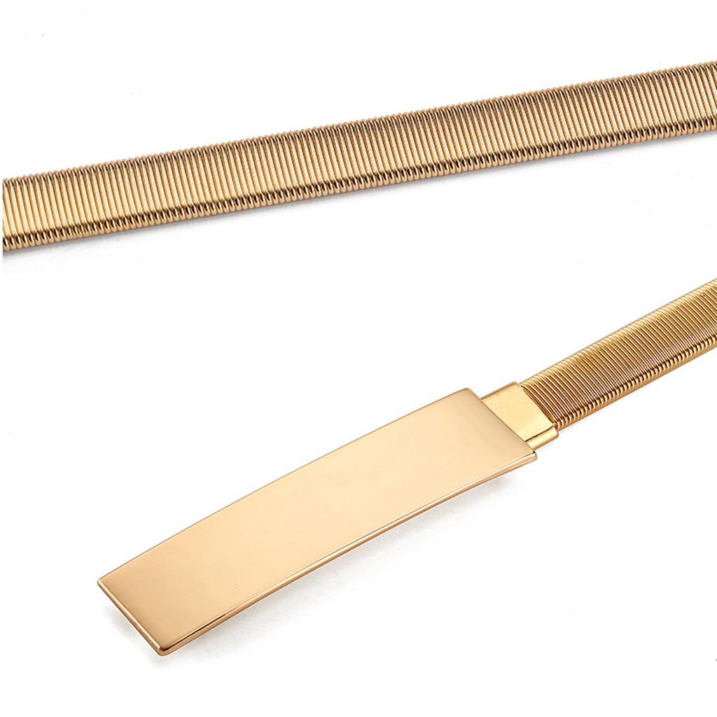 Skinny Elastic Waist Belt Gold - Formal Belt Leather Thin recension och pris