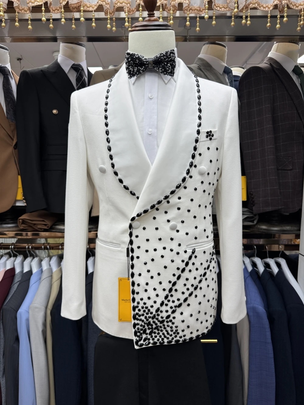 White Groom Men Suit Set 2 Pie - Formal Wear For Men Black Suit recension och pris