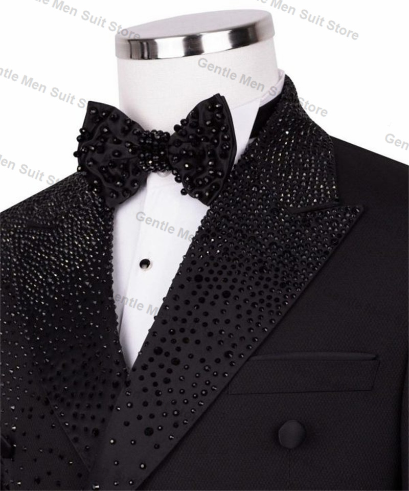 Black Luxury Crystals Men Suit - Formal Wear For Men Black Suit recension och pris