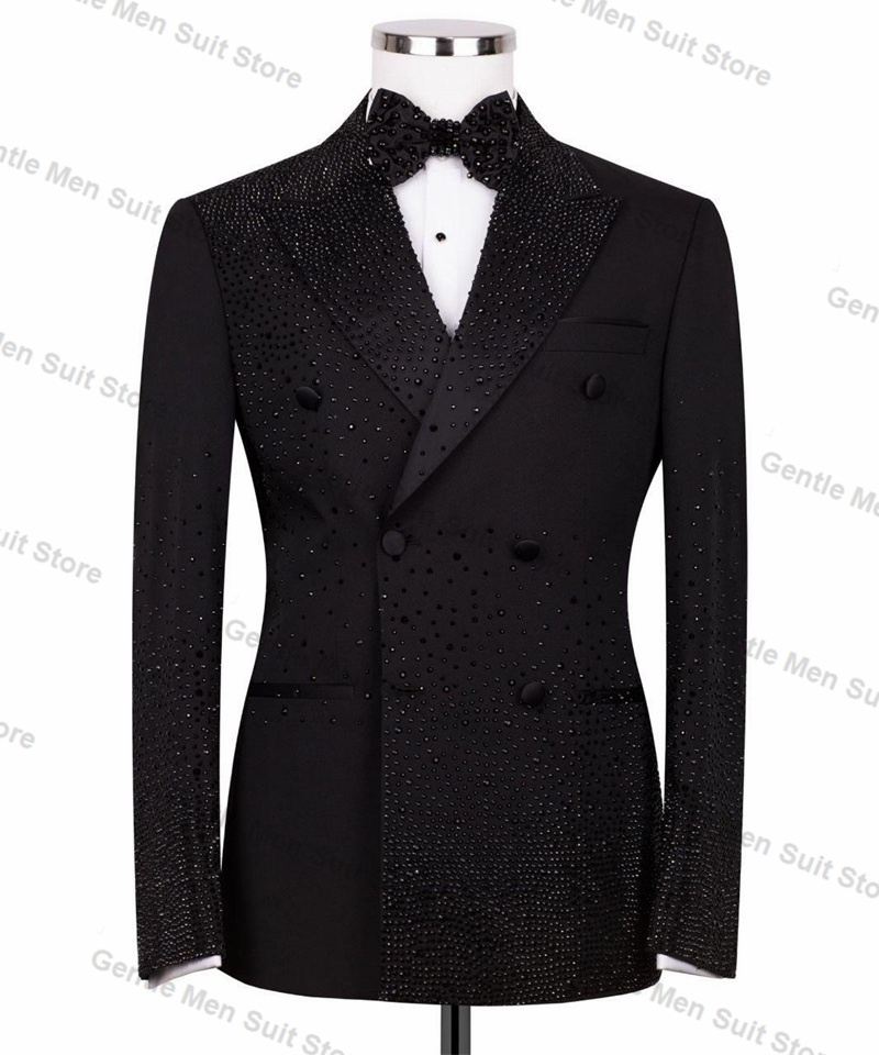 Black Luxury Crystals Men Suit - Formal Wear For Men Black Suit recension och pris