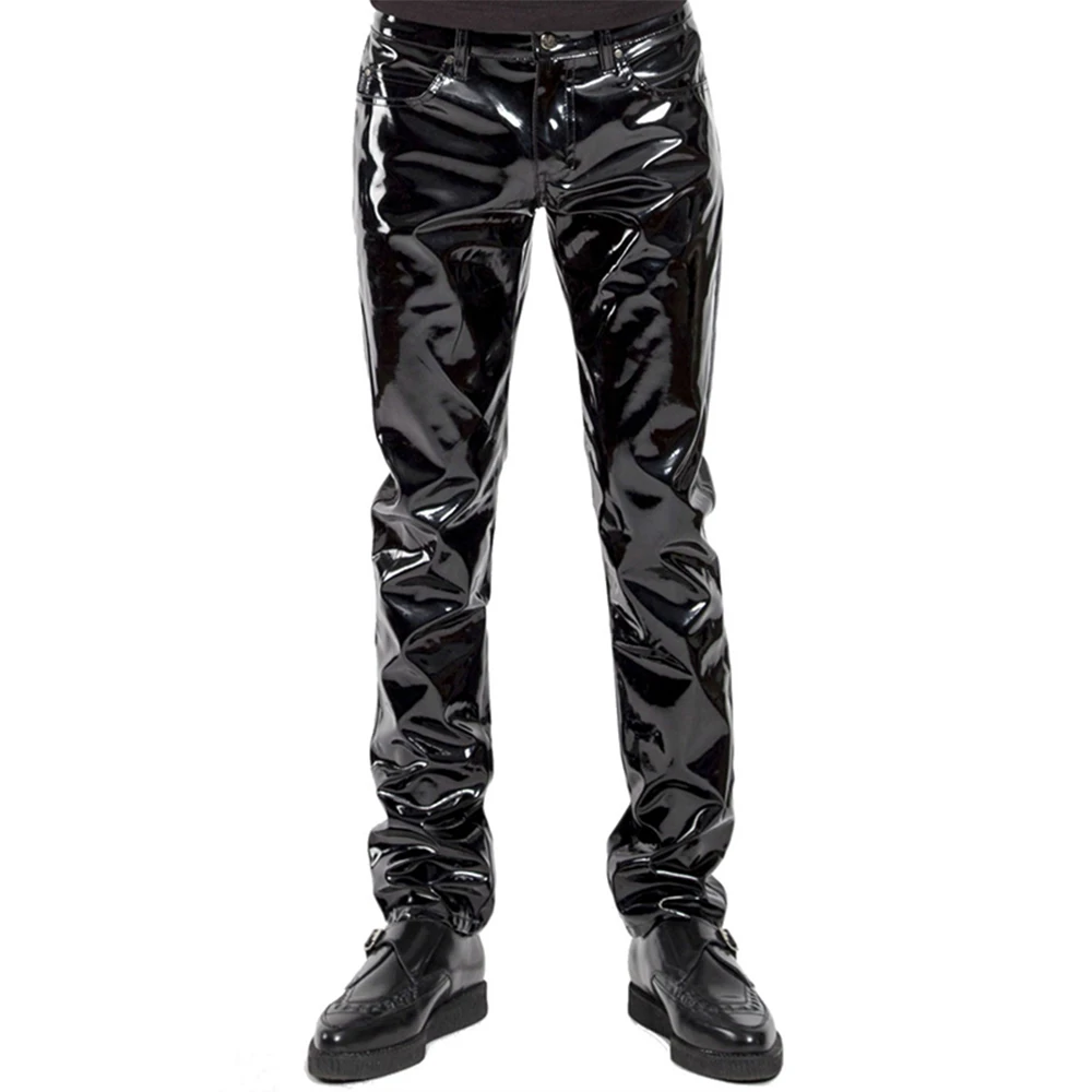 Men Faux Leather PVC Pants Tro - Men'S Gothic Formal Wear recension och pris