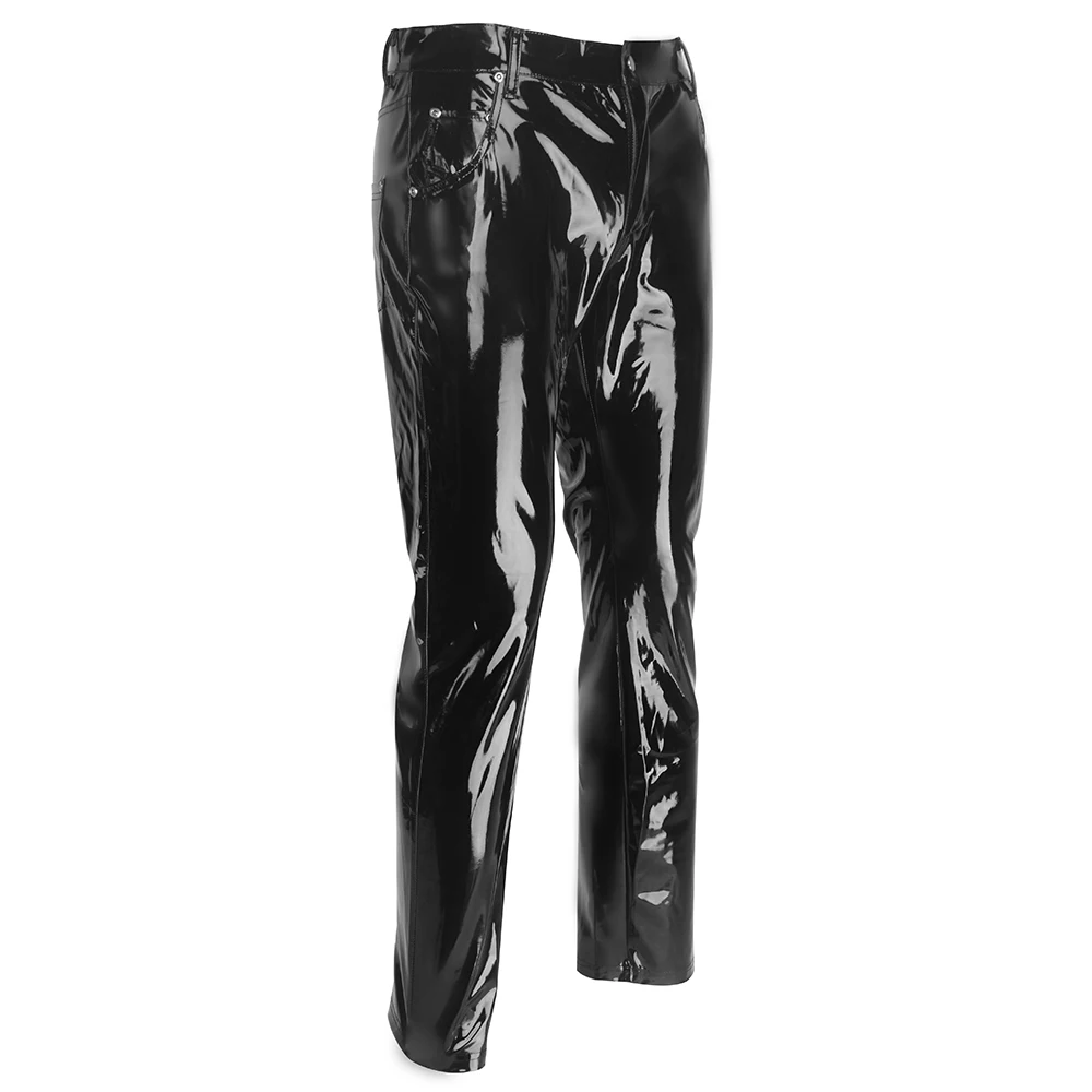 Men Faux Leather PVC Pants Tro - Men'S Gothic Formal Wear recension och pris
