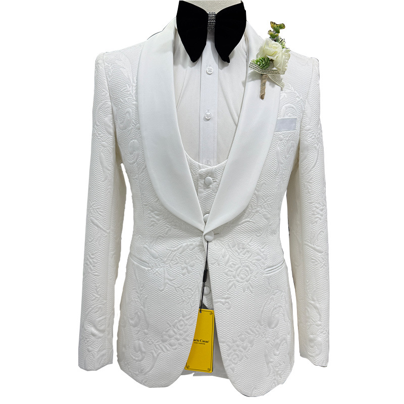 Men Wedding Suit White 3 Piece - Formal Wear For Men Black Suit recension och pris