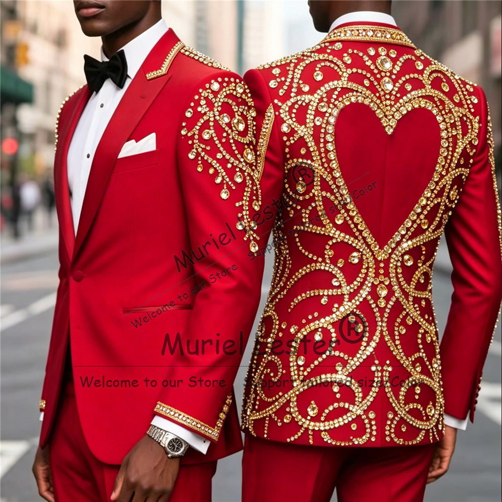 3 Piece Sets Gold Diamond Bead - Men Formal Wear Wedding recension och pris