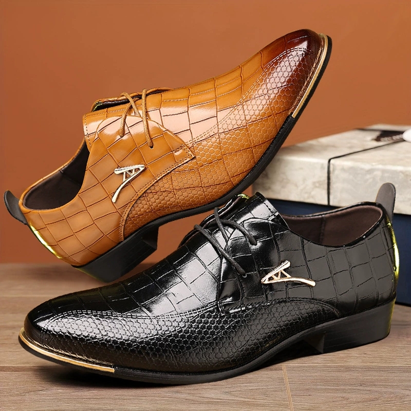 Fashion PU Leather Shoes Men B - Young Men Formal Wear recension och pris