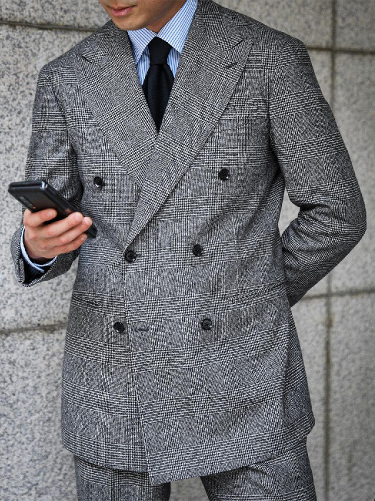 Business Plaid Men Suit 2 Piec - Men Formal Wear Wedding recension och pris