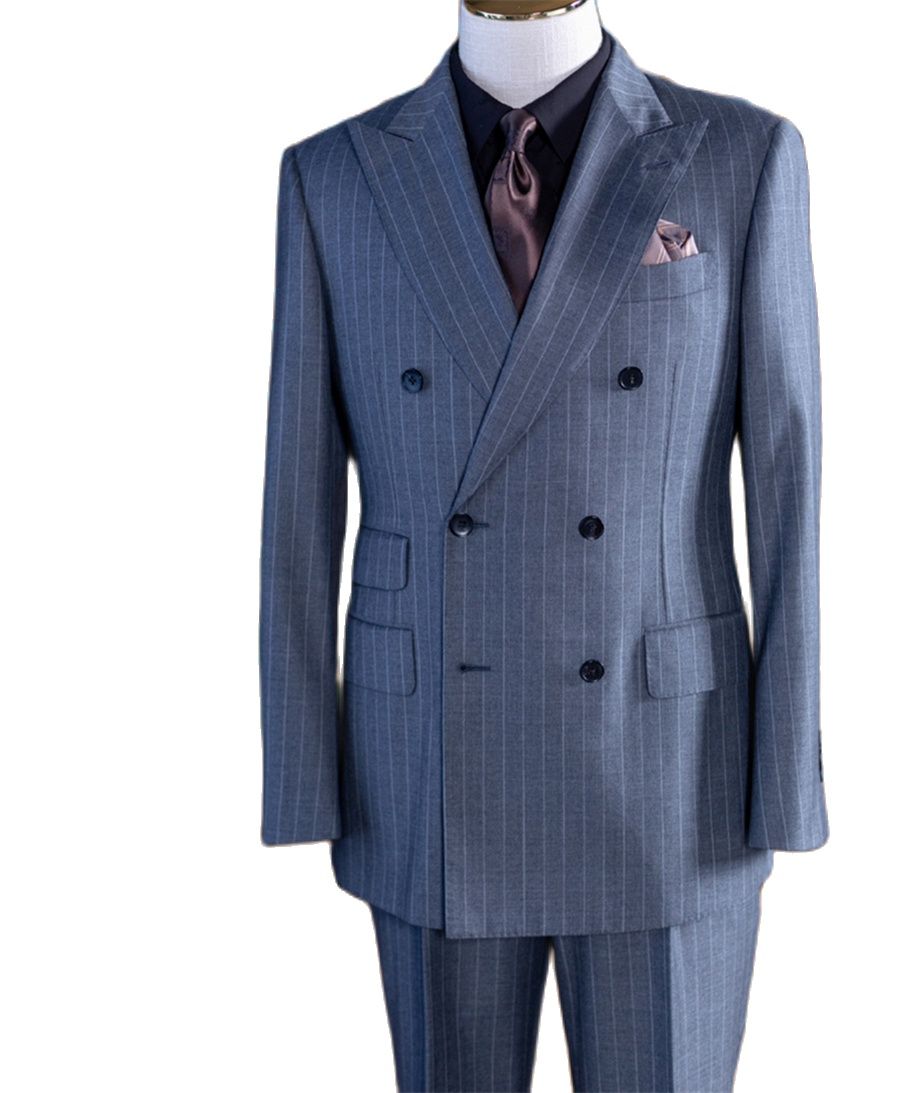 Grey Stripe Double Breast Clas - Men Formal Wear With Blazer recension och pris