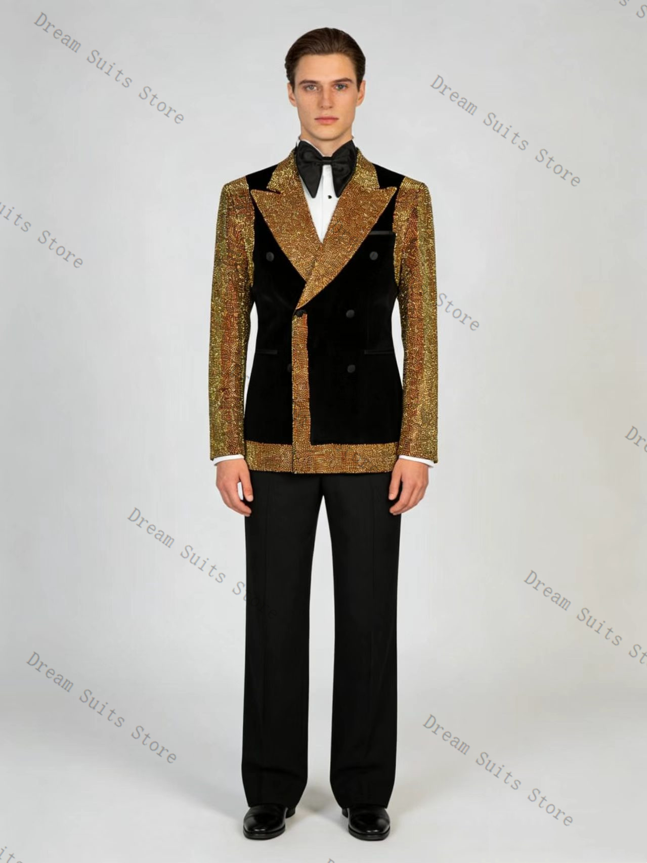 Golden Crystals Men Suit Set 2 - Formal Wear For Men Black Suit recension och pris
