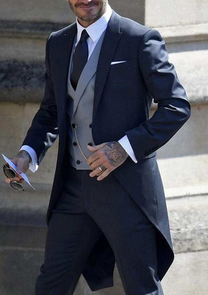 Navy Men Tuxedos Tailcoat Form - Young Men Formal Wear recension och pris